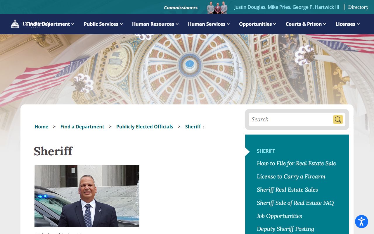 Dauphin County Sheriff's Office website for warrant records and law enforcement services in Dauphin County