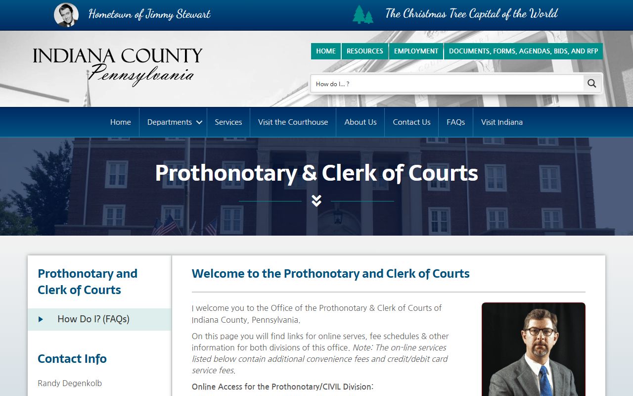 Indiana County Prothonotary and Clerk of Courts office information