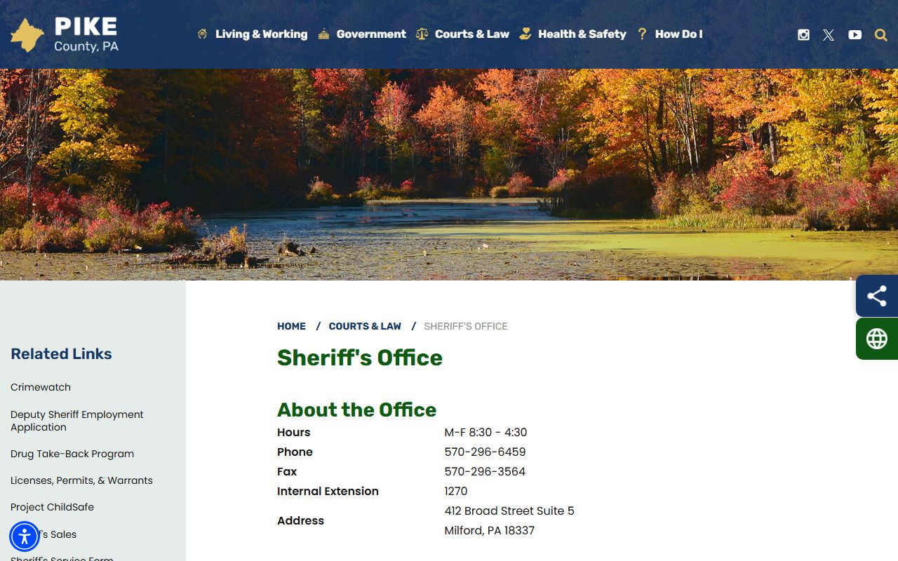 Pike County Sheriff's Office website for warrant records in Pike County