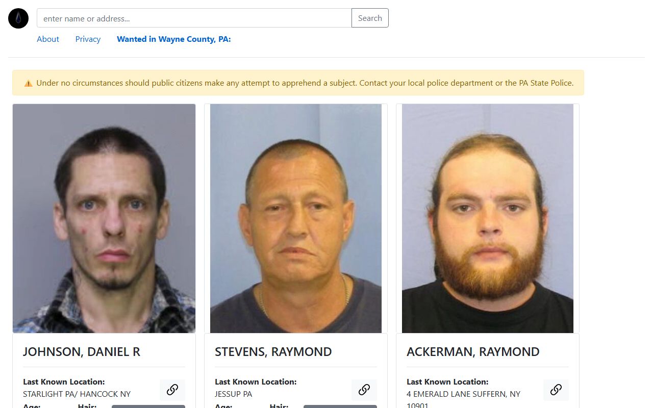 Wayne County outstanding warrants database for warrant records